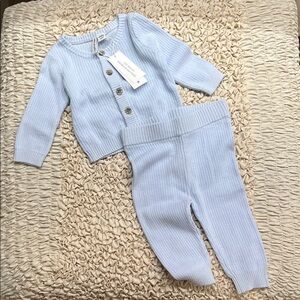Janie and Jack Light Blue Kids Matching Set